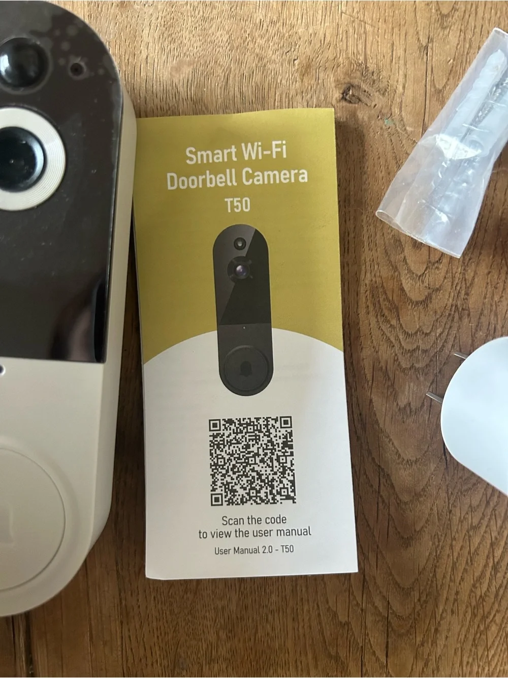 Smart Video Doorbell with Wireless Chime - Black and White